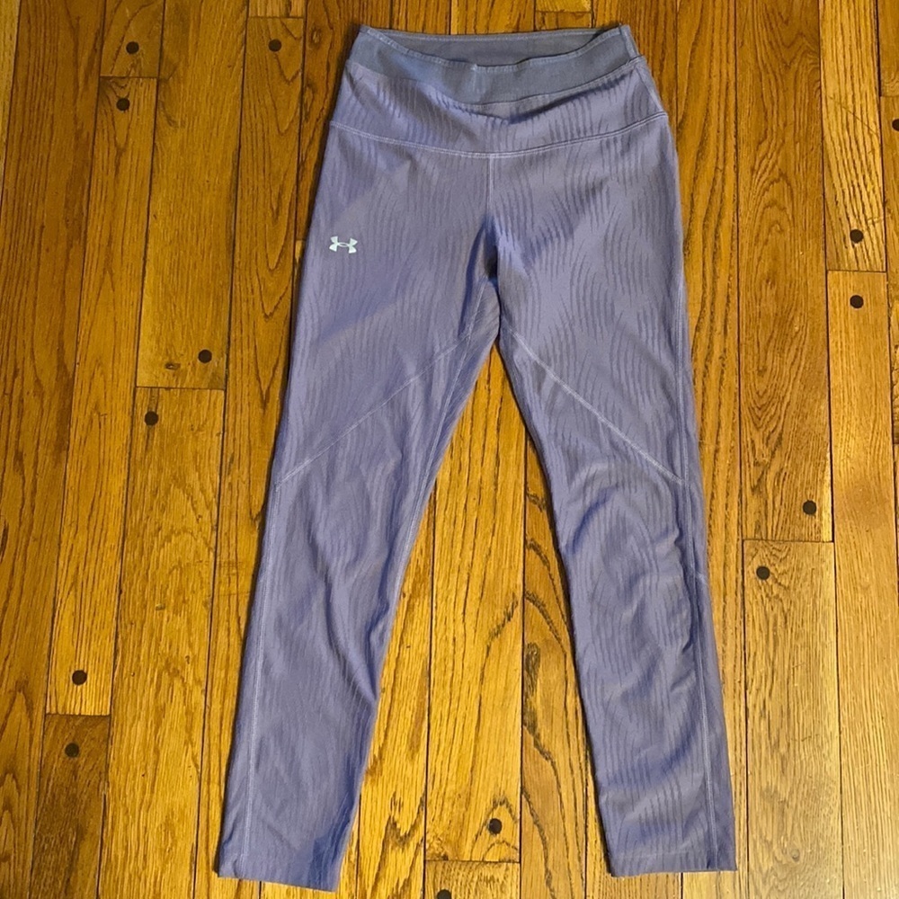 Under‎ Armour lavender dusty purple textured compression 3/4 tights leggings